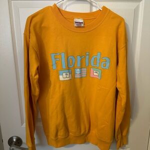 Jerzees Yellow Florida Graphic Crewneck Sweater